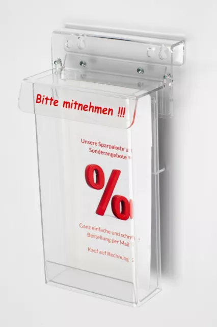 DIN Lang Prospekthalter/Flyerhalter/Prospektbox mit Deckel für Außen,wetterfest