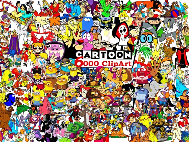 6.500 Clipart Cartoon 2023 Stitch Mercoledi Bing Dragon Ball Pocoyo Pow Patrol