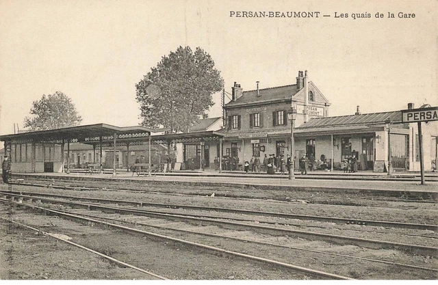 95 Persan Beaumont Af#Dc467 Les Quais De La Gare Voyageurs En Attente Du Train