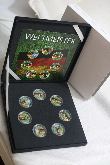 🧭 🇩🇪 Germany Brazil Coloured Coins In Box + Paperwork B62 #285