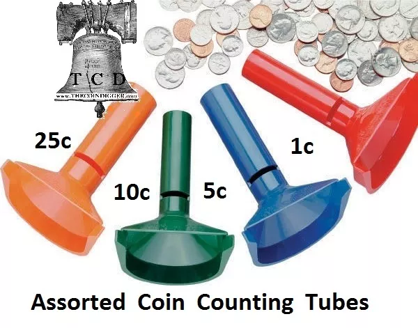 FAST WRAP Coin Counting Tubes Assorted Change Sorter Counter MMF Wrapper 1c-25c