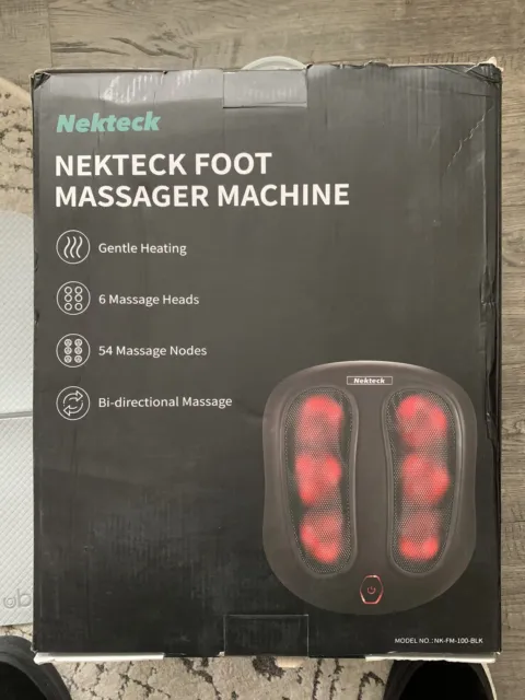 Masajeador de pies Nekteck con calor, masajeador de pies de amasado con calefacción Shiatsu - negro