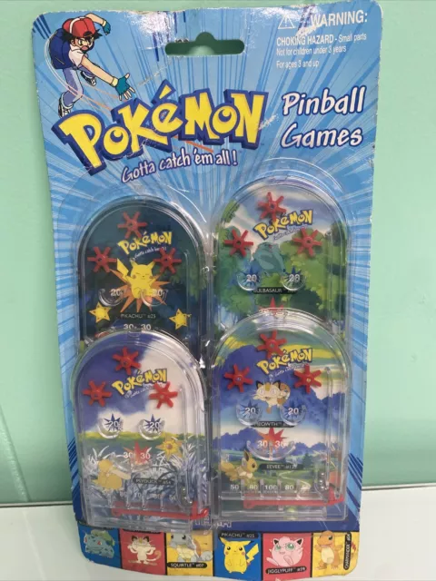 4 Pokémon Handheld Pinball Games￼ Pikachu Meowth Bulbasaur Eeevee Party Favors