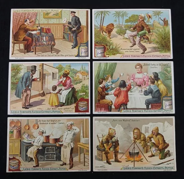 6 Bilder, komplette Serie: Zitate (illustrierte). Sanguinetti=621, 1900. Liebig