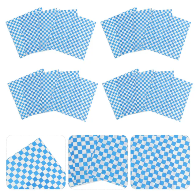 50 Sheets Food Wrap Paper Greaseproof Deli Basket Liners Bread Checkerboard