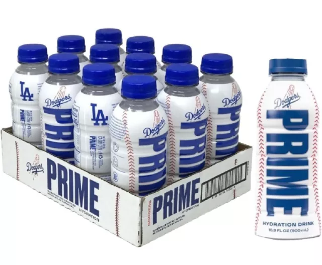 Prime Hydration LA DODGERS 12 Pack Limited Edition Logan Paul KSI Bottled Drink