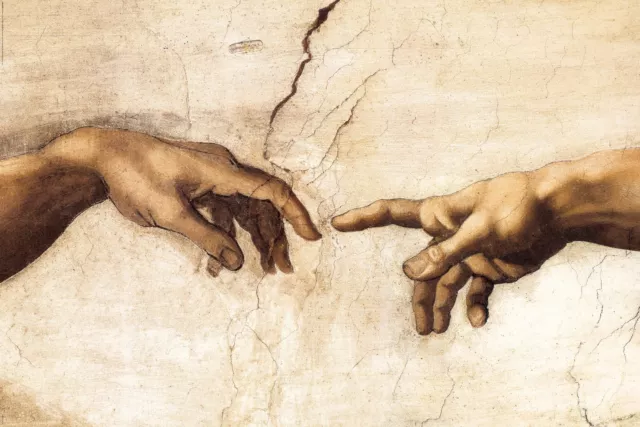 TIME4BILD MICHELANGELO BUONAROTTI Die Erschaffung Adams HÄNDE BILDER LEINWAND