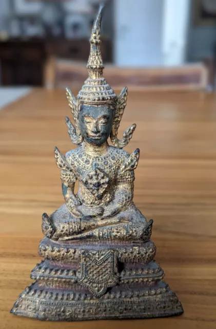 Antique 19th Century Bronze Gilt Thai Rattanakosin Buddha Statue