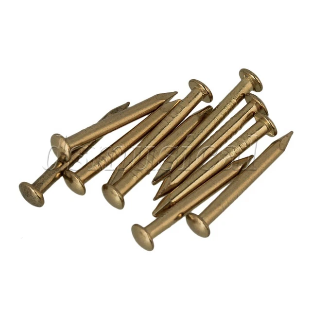 100pcs 15mm Archaize Furniture Brass Miniature Nail with Round Head Brass 2