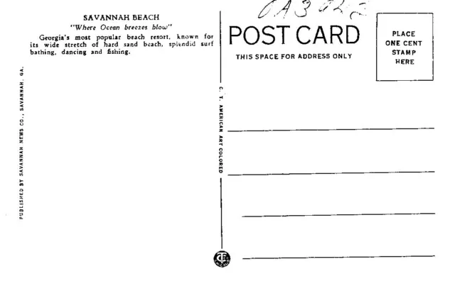 Vtg 1925 Pc New Boardwalk Auto Parking  Tybee Island Savannah Beach Ga Nos Mint 2