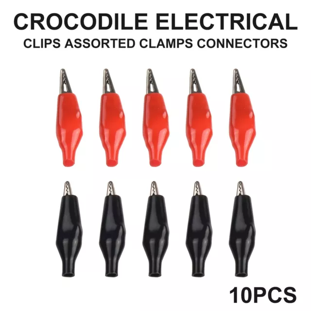 Pack de 10 clips alligator isol��s pinces crocodile 5A pour tests ��lectriques