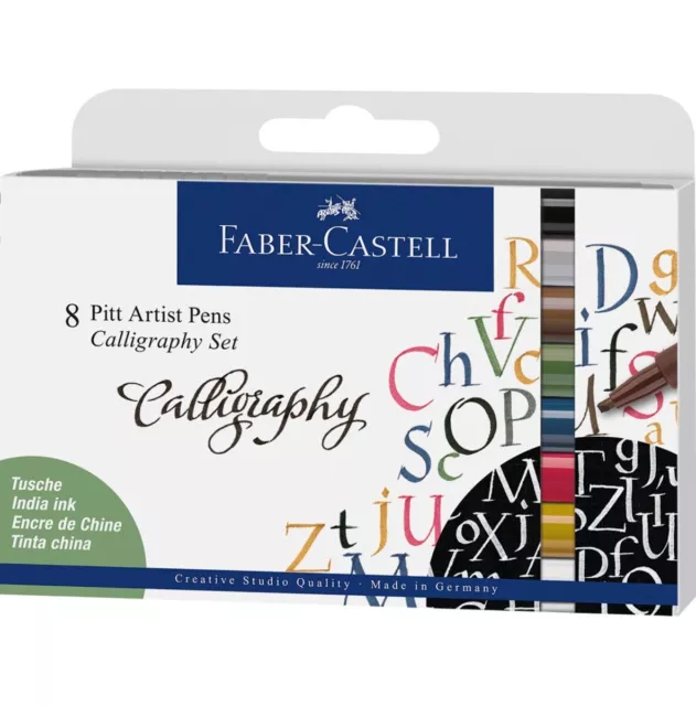 FABER-CASTELL Tuschestift Pitt Artist Pen Calligraphy 8er Etui