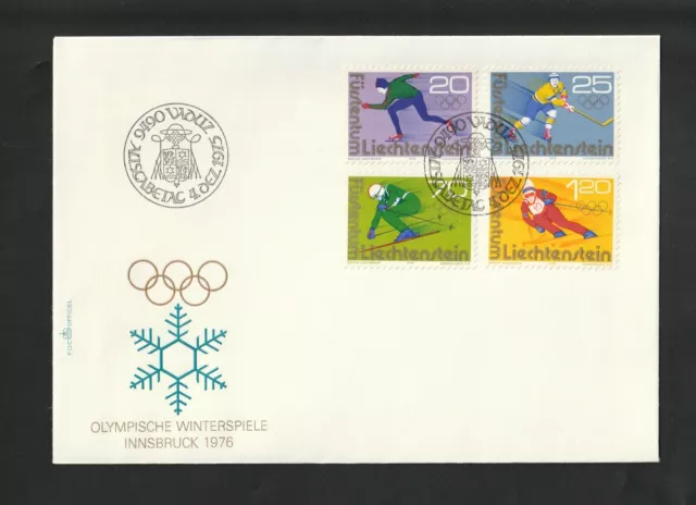 Ersttagsbrief FDC Liechtenstein  "Olympische Winterspiele Innsbruck 1976" Vaduz