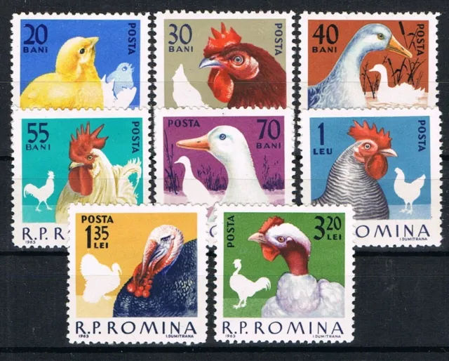Rumänien: MiNr. 2145 - 2152 **, postfrisch, Geflügel 1963 [8593]