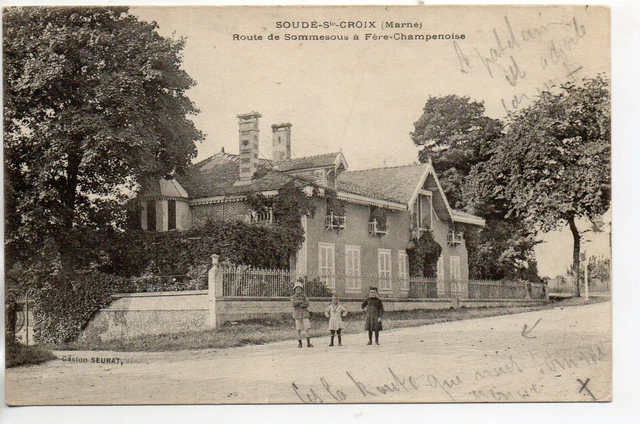 SOUDE SAINTE CROIX - Marne - CPA 51 - route de Sommesous