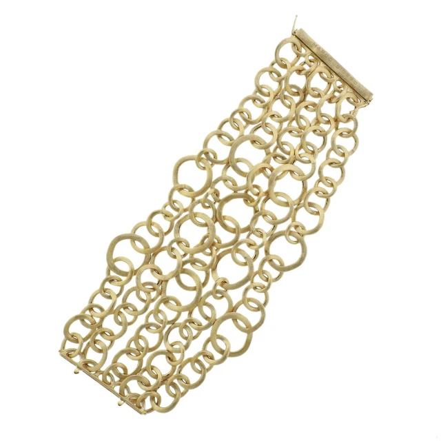Marco Bicego Jaipur 18K Gold Multi Strand Circle Link Bracelet Marco Bicego Jaipur 18K Gold Multi Strand Circle Link Bracelet