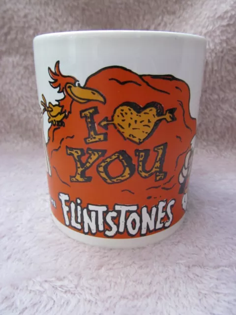 The Flintstones 1991 KILNCRAFT MUG - I LOVE YOU Vintage Barney & Betty Rubble