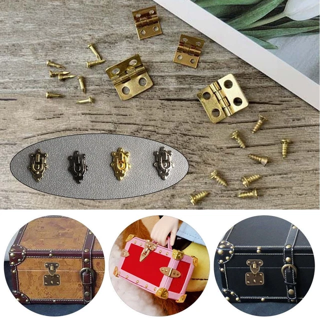Caja Estuche Esquina Muñecas Bolsos Piezas Maleta Protector Casa de Muñecas Metal Artesanías