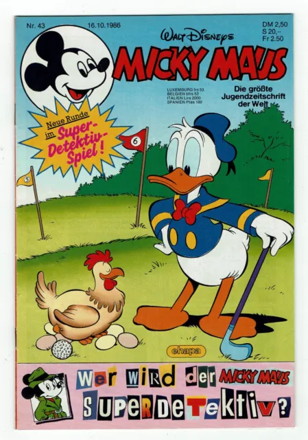#13# Micky Maus Heft Nr. 43 vom 16.10.1986 aus dem EHAPA Verlag Walt Disney