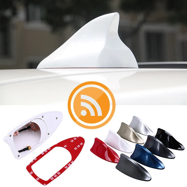 White Universal Shark Fin Roof Car Antenna Aerial Radio FM/AM Antena Radio Cover