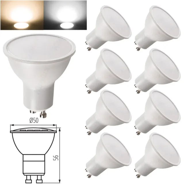 GU10 LED Bulbs Spot Light Lamps Warm Cool Day White Down Lights Lightbulbs 240V