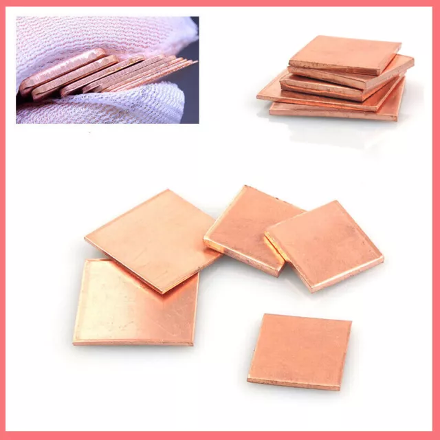 Copper Shim 15mm x 15mm Component Thermal Pad Heatsink Computer Laptop