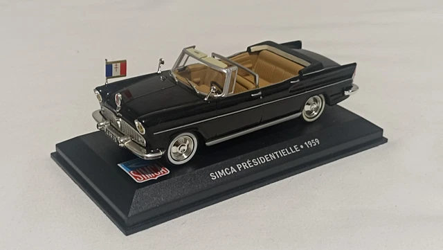 SIMCA CHAMBORD 1958 PRESIDENTIELLE DE GAULLE avec diorama carton NOREV