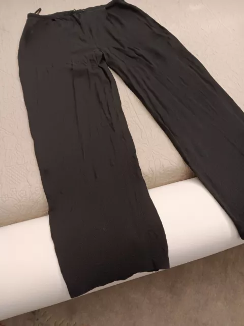 Eileen Fisher - Charcoal Crepe Silk Lounging Pants - Zipper Fly - Medium