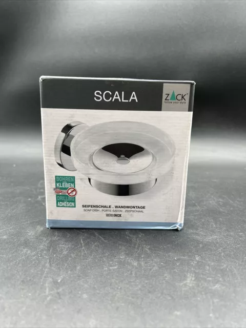 Zack Scala 18/10 INOX Wall Mounted Soap Dish Bath or Kitchen *NEW*