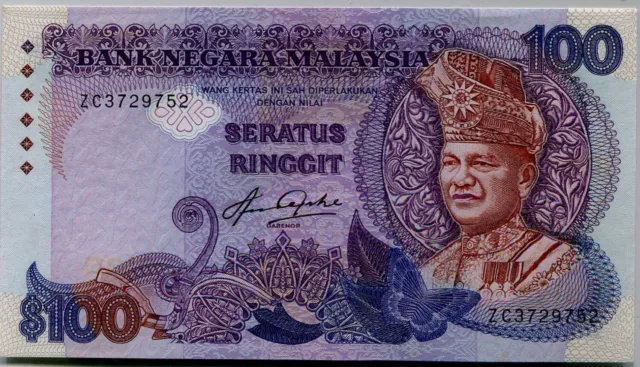 Malaysia $100 Ringgits.Banknote. Bank-Niegara Sign. A.A.Taha 1983-84 #p 24 AUNC