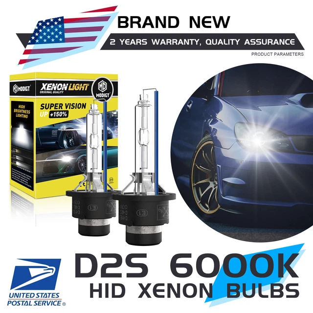 MODIGT Set of 2 6000K White D2S HID Xenon Bulb Factory Headlight HID Replacement