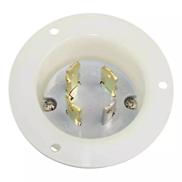 NEMA L14-30P 3 Pole 4W 30A 125/250V Flush Mount Twist Lock Flange Plug