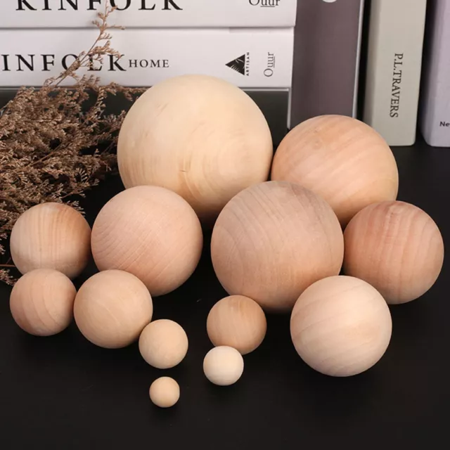 Natural Wooden Craft Wood Balls Sphere Round Craft Supplies 6mm to
