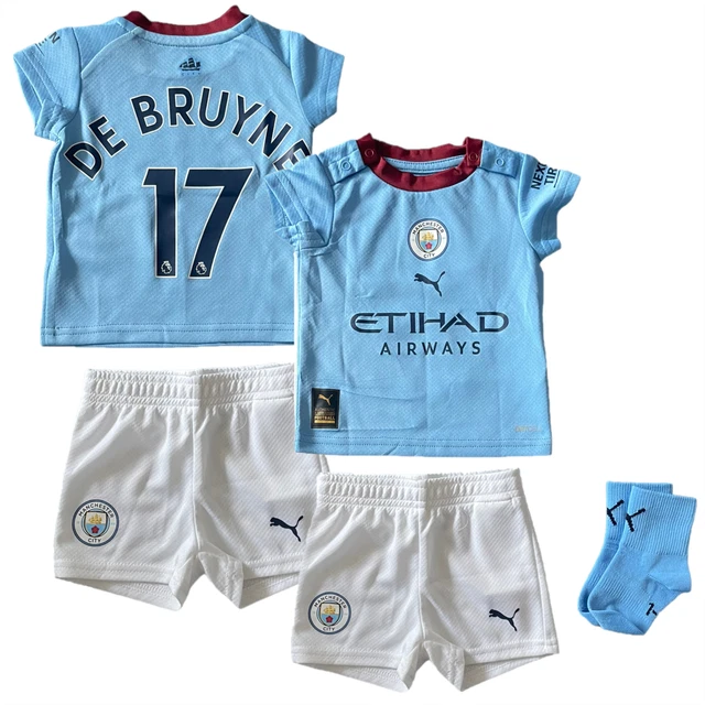 Manchester City Football Kit (Size 2-4M) Infant's Puma Home Mini-De Bruyne- New
