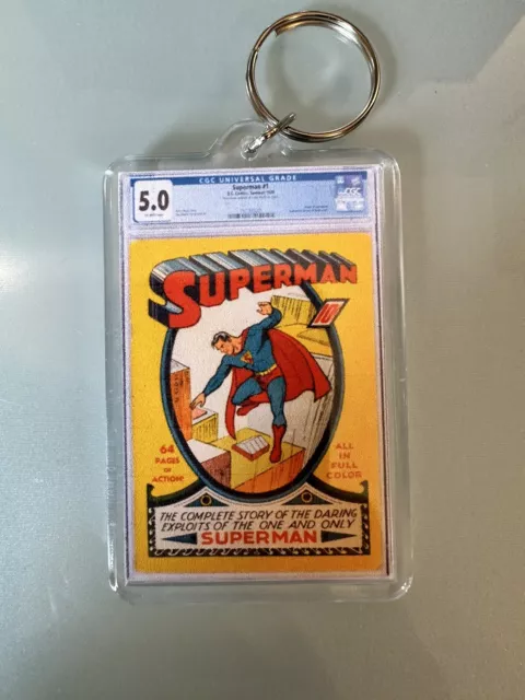 Superman #1 - CGC Homage - Mini Slab - Key Issue Keychain