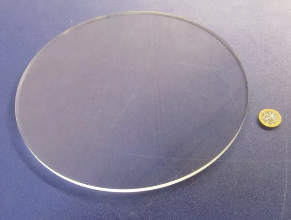 1/4" (.220") Thick x 10.0" Diameter Acrylic Circle Disc Clear 2