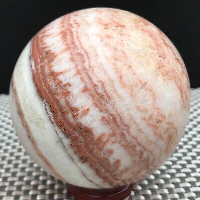 776G natural red striped pork stone quartz crystal ball F950