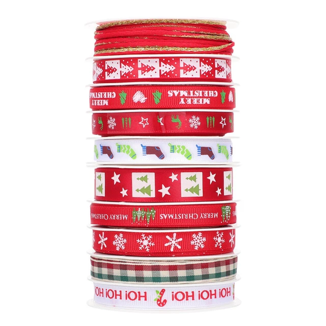 10 Rollen von DIY-Weihnachtsbändern dekorative Festival-Party-Bänder dekorative