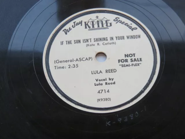 Lula Reed  1954   Usa  Promo  78  If The Sun Isn't Shining In Your Window  King