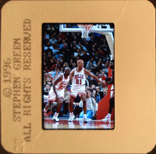 Ld154-318 1996 Michael Jordan Dennis Rodman Bulls Orig Stephen Green 35Mm Slide