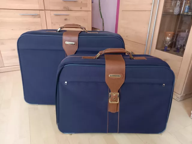 Koffer-Set, 2-tlg.,Samsonite,Weichgepäck,Textil, blau, gebraucht