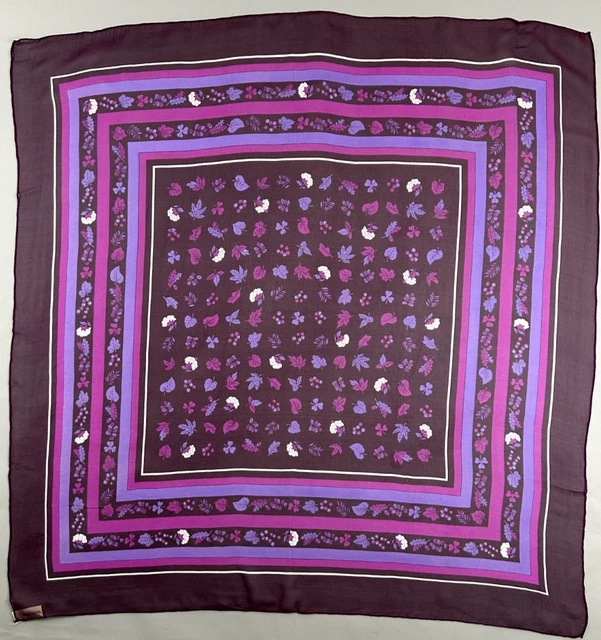 Foulard Vintage En Soie Antoine Paris - Motif Floral Multicolore, Style Bohème