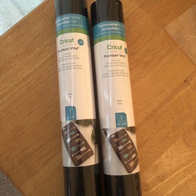 Two Premium Cricut BLACK Removable Matte Vinyl Explore Air 2 Maker Machine 12x48