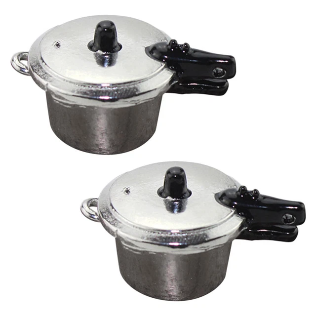 2 PCS Mini Kitchen Adornment Toy Pretend Play Toys Child Pot
