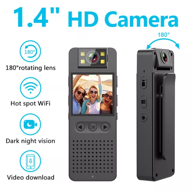 WIFI HD 1080P Video Recorder DVR IR Night Cam Camcorder Mini Body Police Camera