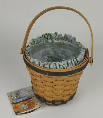 Longaberger May Series Daisy Basket Combo with Liner Protector and Hole Top 1999