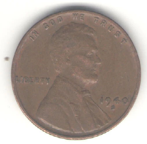1940-S US Lincoln Wheat Cent Penny Coin #2 (Free Shipping)