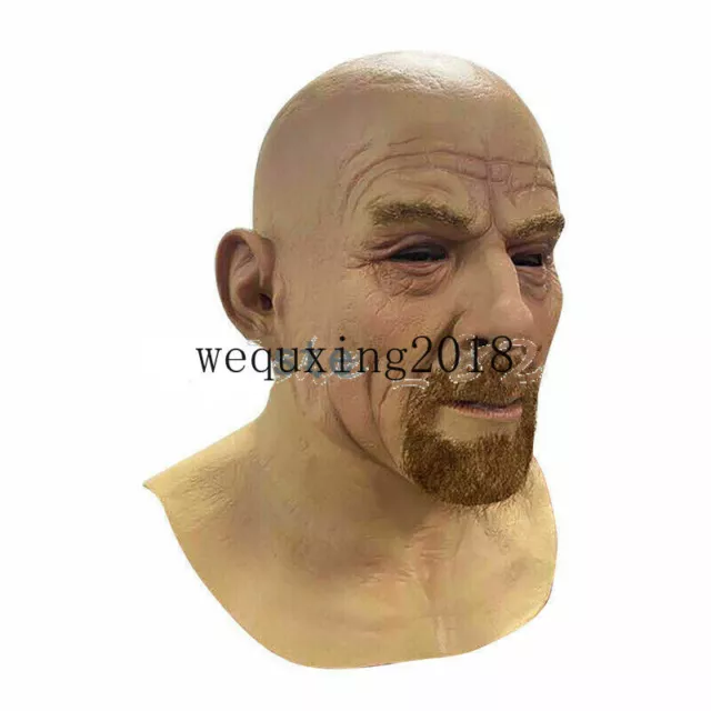 simulation Old man Face Maskss Realistic Party Masquerade Cosplay latex Bald