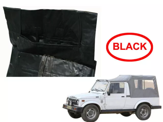 For Suzuki Samurai Replacement Soft Top With Deck Cover-Black Denim Long  Body