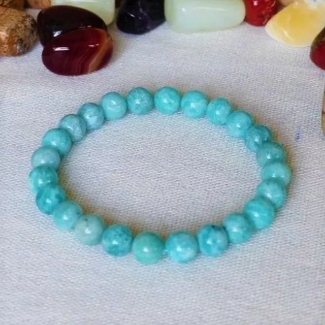 Amazonite Bracelet Classique perles 6 mm ou 8 mm - Pierres de Lithothérapie